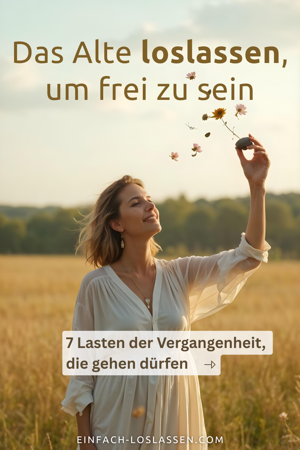 Das Alte loslassen verstehen: Eine Frau lässt ihre Lasten los.