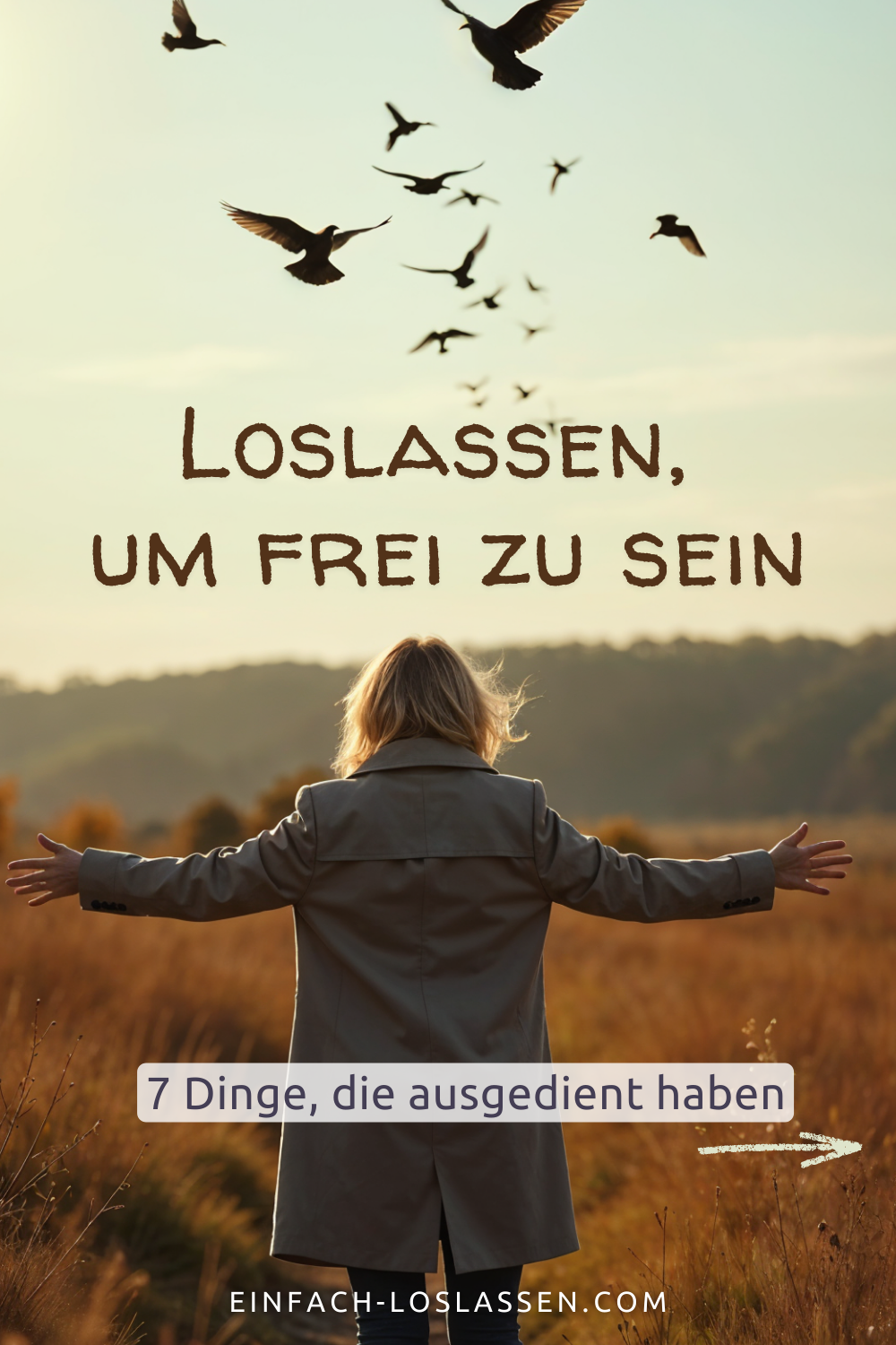 Loslassen verstehen und frei sein - eine Frau löst sich von den Schatten der Vergangenheit